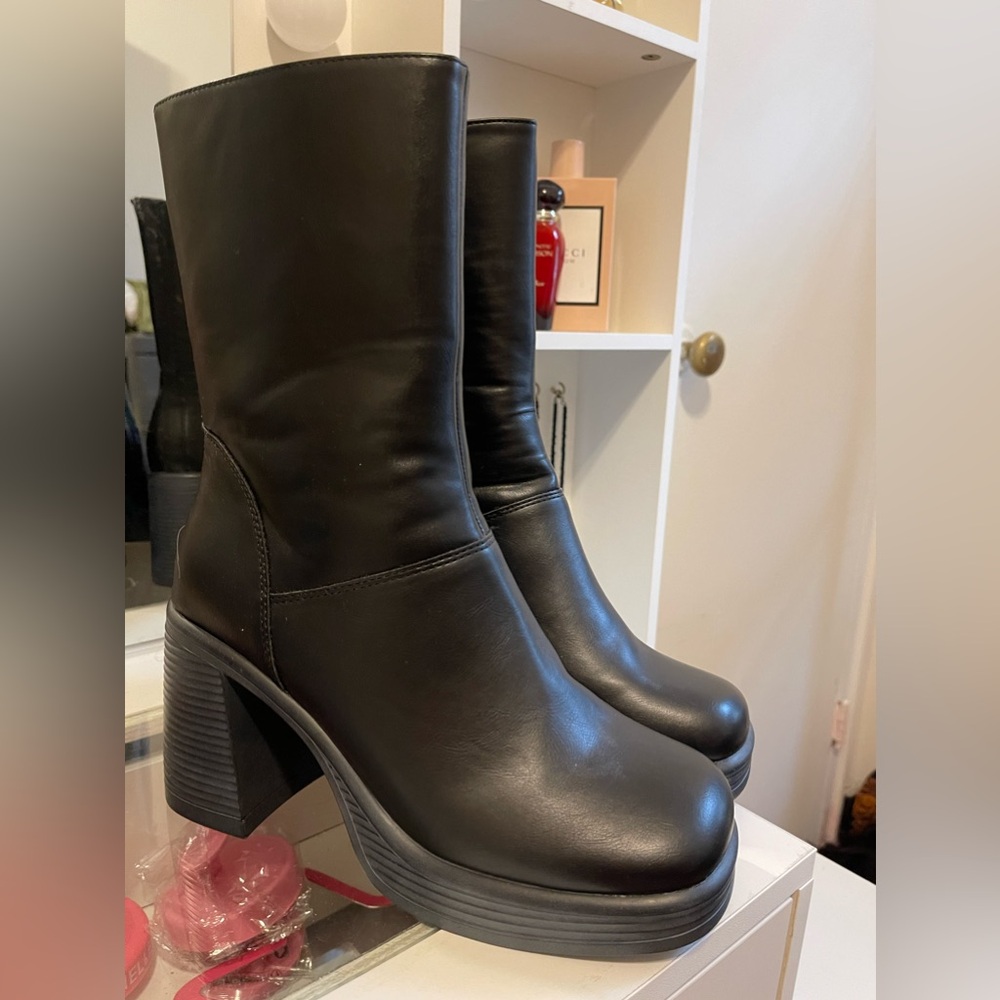 Faux Leather Boots